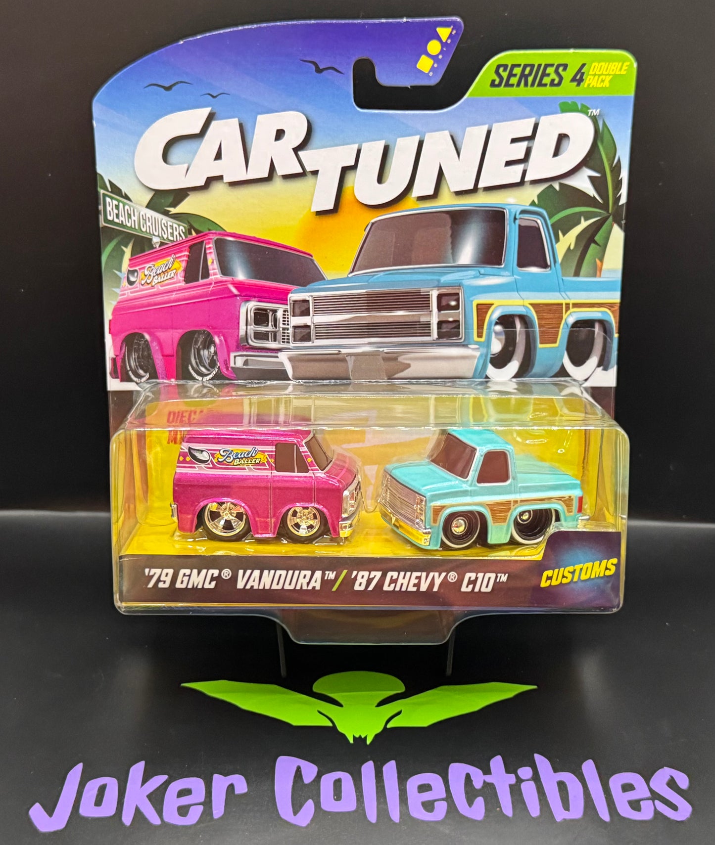 CarTuned 1:64 2-Pack Series 4 Beach Cruisers '79 GMC Vandura & '87 Chevy C10 Pickup