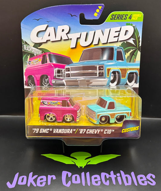 CarTuned 1:64 2-Pack Series 4 Beach Cruisers '79 GMC Vandura & '87 Chevy C10 Pickup