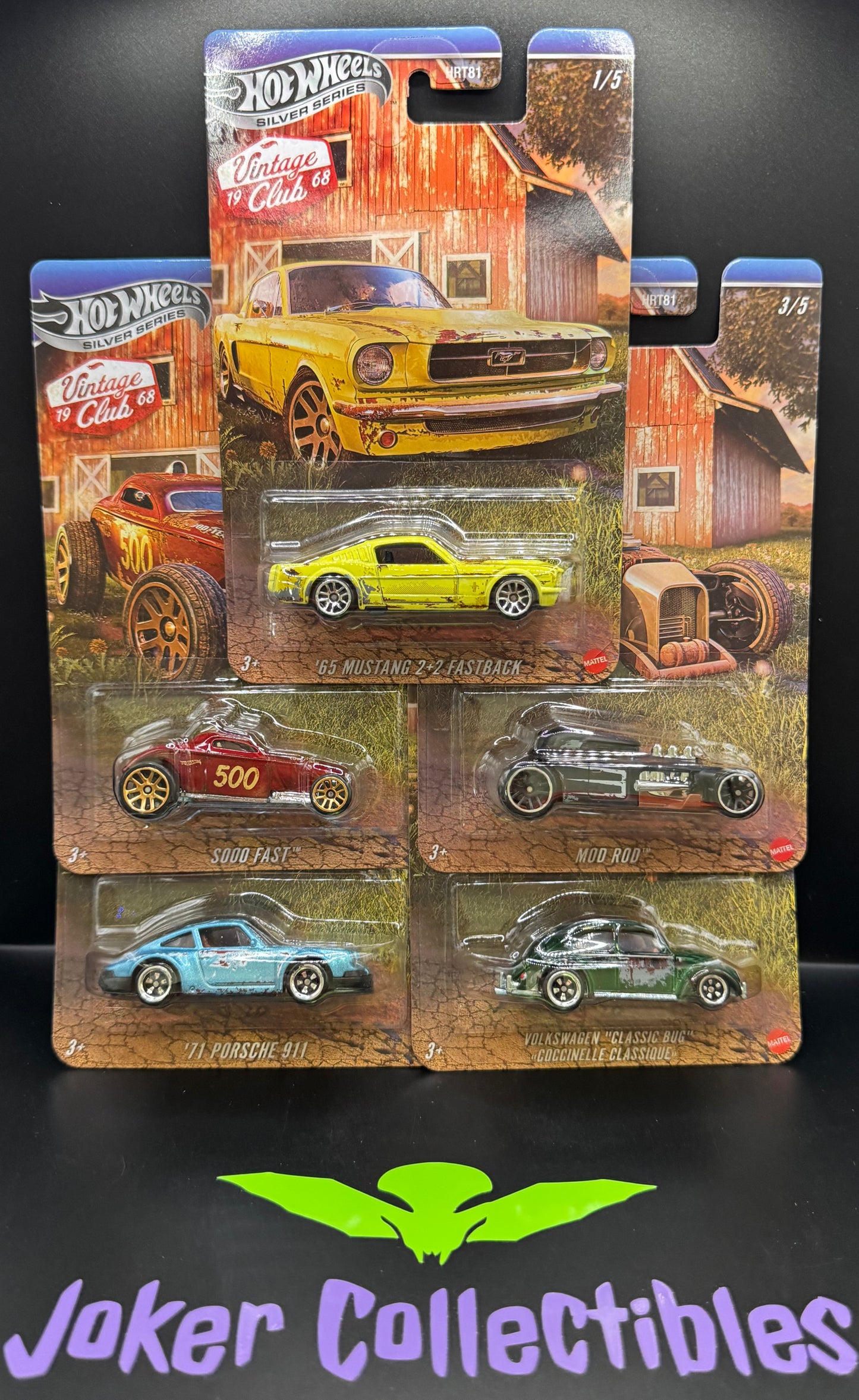 Hot Wheels Silver Series Vintage Club Set of 5 HRT81-956H