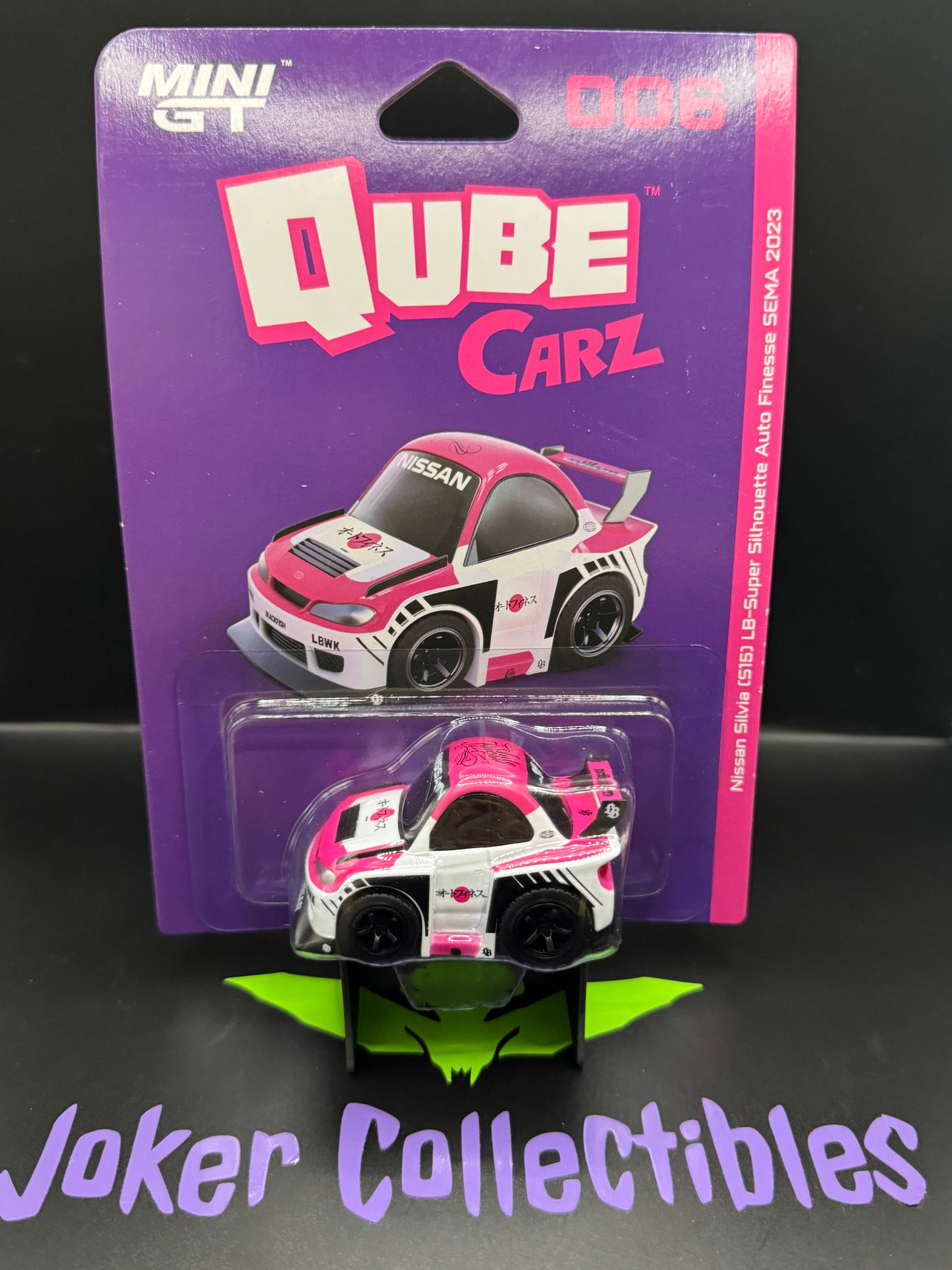Mini GT QubeCarz Series 1 Liberty Walk Nissan Silvia S15 LB-Super Silhouette Auto Finesse SEMA 2023 006