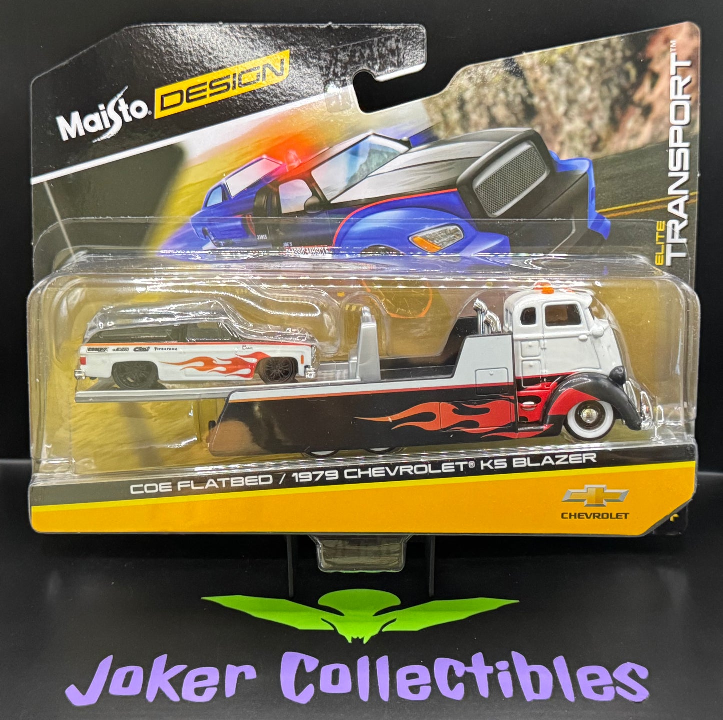 Maisto 1:64 Elite Transport COE Flatbed & 1979 Chevrolet K5 Blazer Custom
