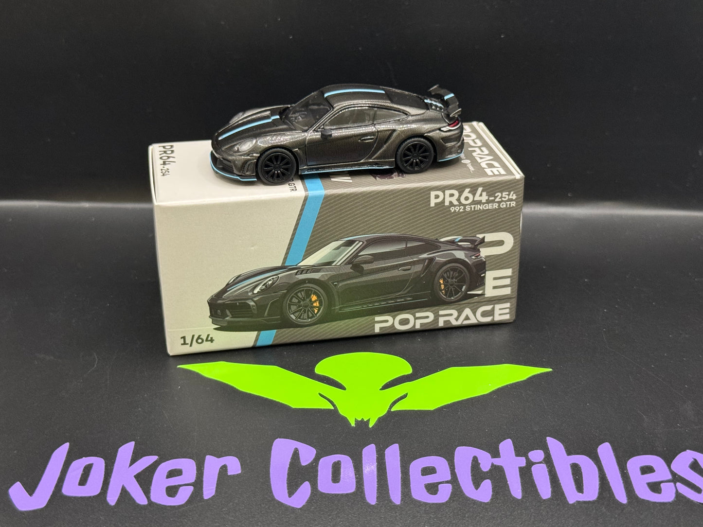 Pop Race Porsche 992 Stinger GTR Carbon Edition Blue Line PR64-254