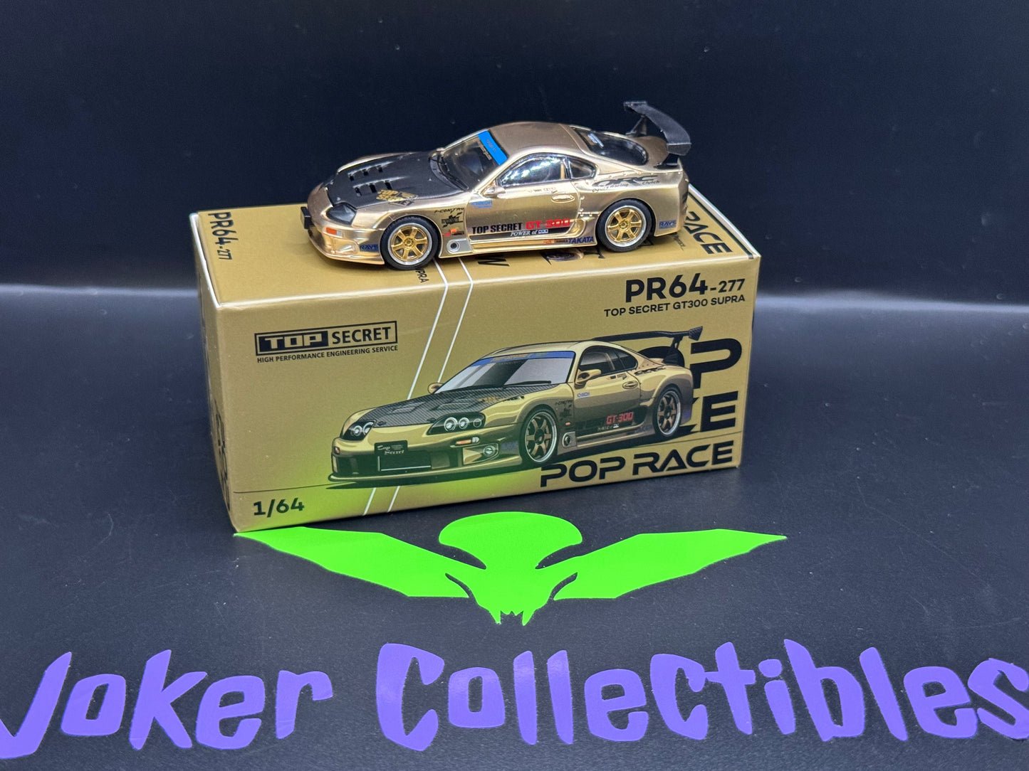Pop Race Top Secret GT300 Toyota Supra Chrome Gold PR64-277