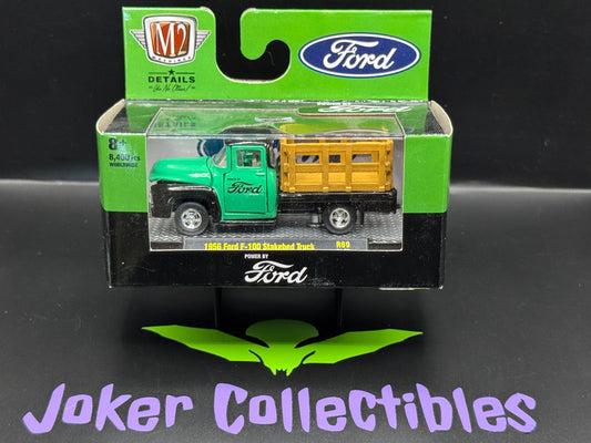 M2 Machines Green 1956 Ford F-100 Stakebed Truck R69 21-70