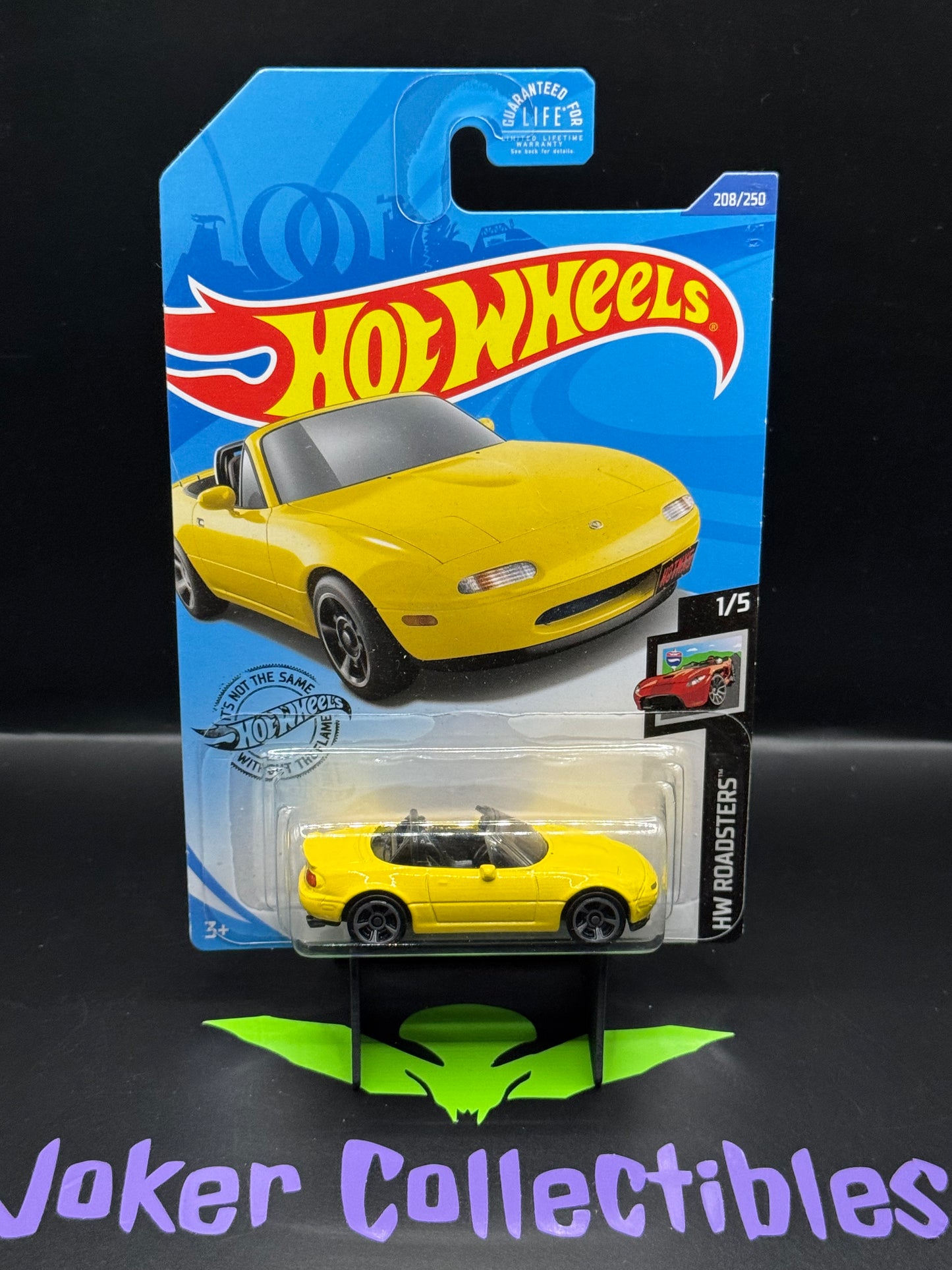 Hot Wheels Yellow '91 Mazda MX-5 Miata 208/250 HW Roadsters 1/5