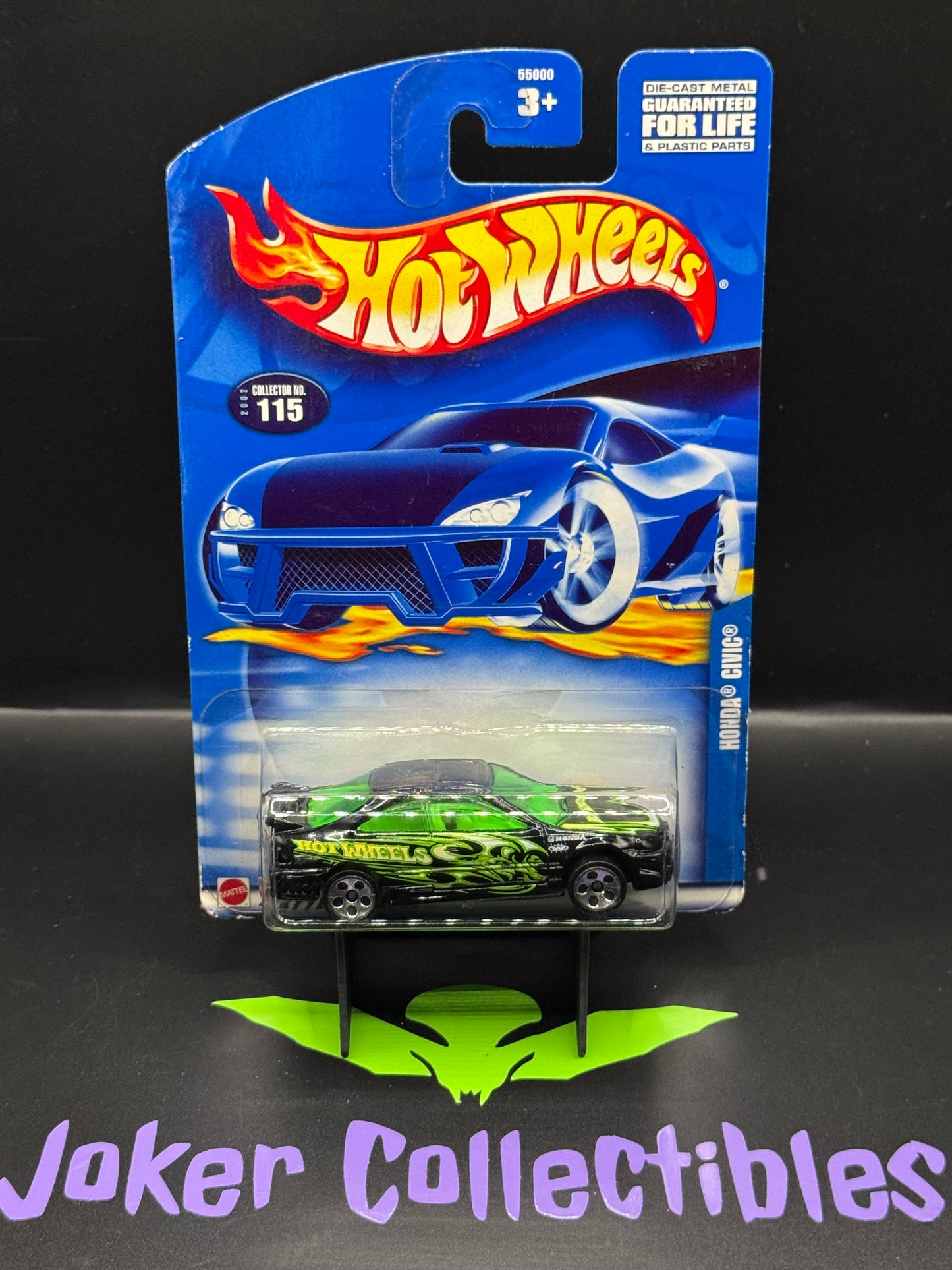 Hot Wheels Black Honda Civic 2002 Collector Number 115