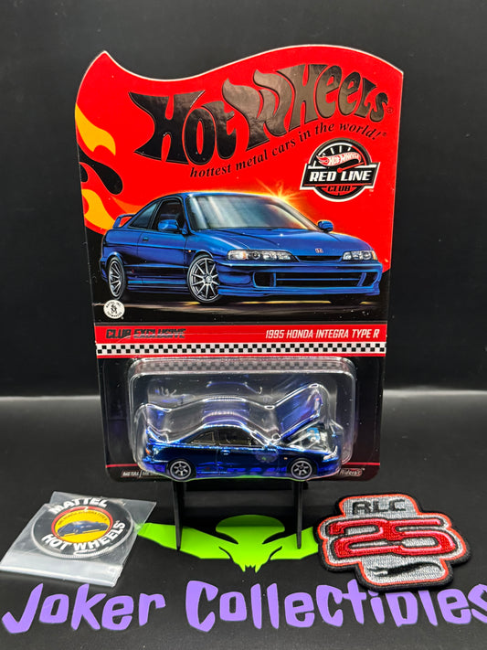 Hot Wheels 2025 RLC Red Line Club Exclusive Blue 1995 Honda Integra Type R Membership Car with Patch & Pin