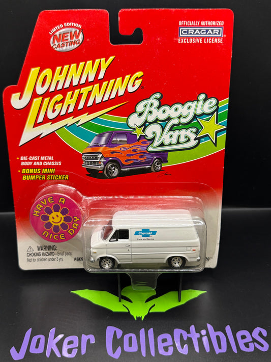 Johnny Lightning Boogie Vans 1970 Chevy G-20 Have a Nice Day Chevrolet Parts and Service