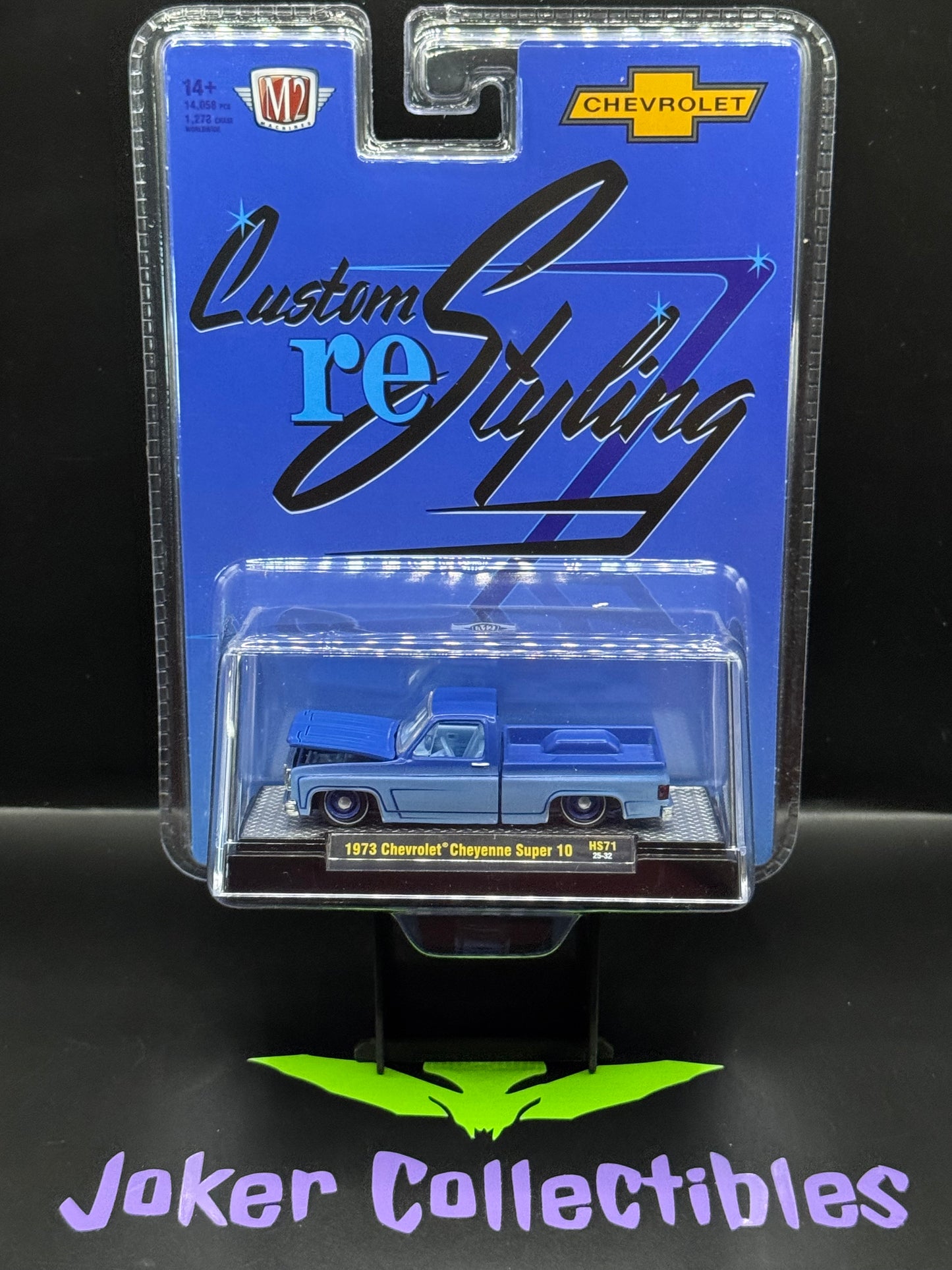 M2 Machines 1973 Chevrolet Cheyenne Super 10 Custom ReStyling Blue HS71 25-32