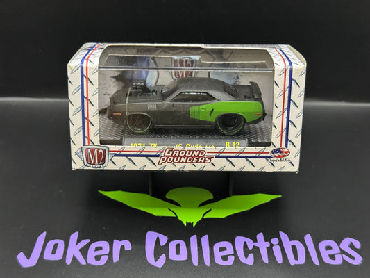 M2 Machines Ground Pounders Black & Green 1971 Plymouth Cuda 440 R12 14-05
