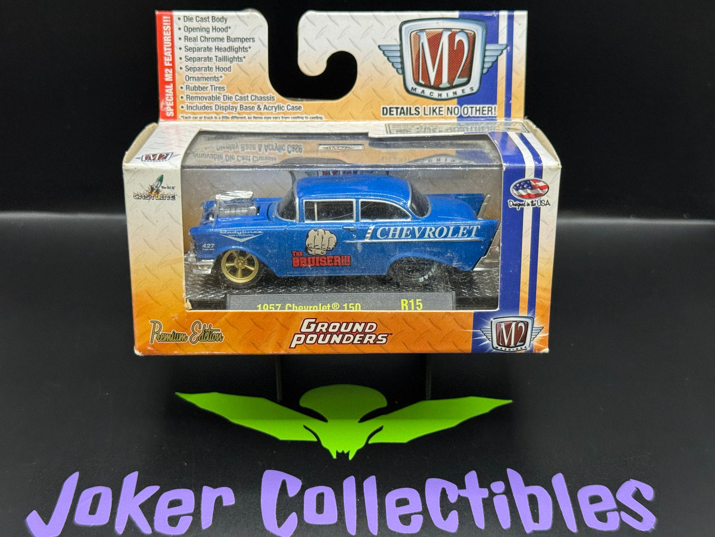 M2 Machines Ground Pounders Blue The Bruiser 1957 Chevrolet 150 R15 16-04