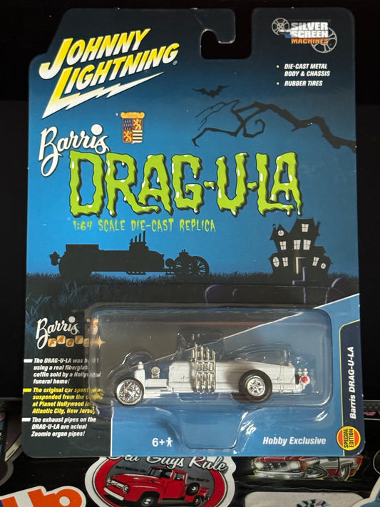 Johnny Lightning Barris Silver Screen Machines Drag-U-La White Lightning Hobby Exclusive Special Edition