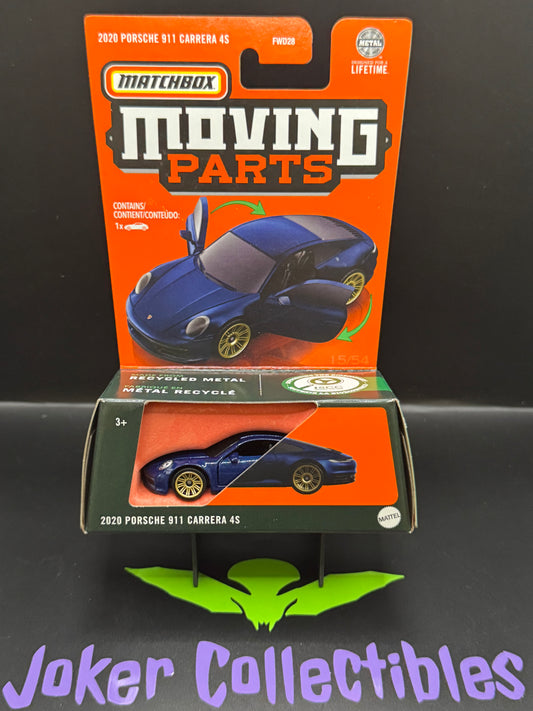 Matchbox Moving Parts Blue 2020 Porsche 911 Carrera 4S