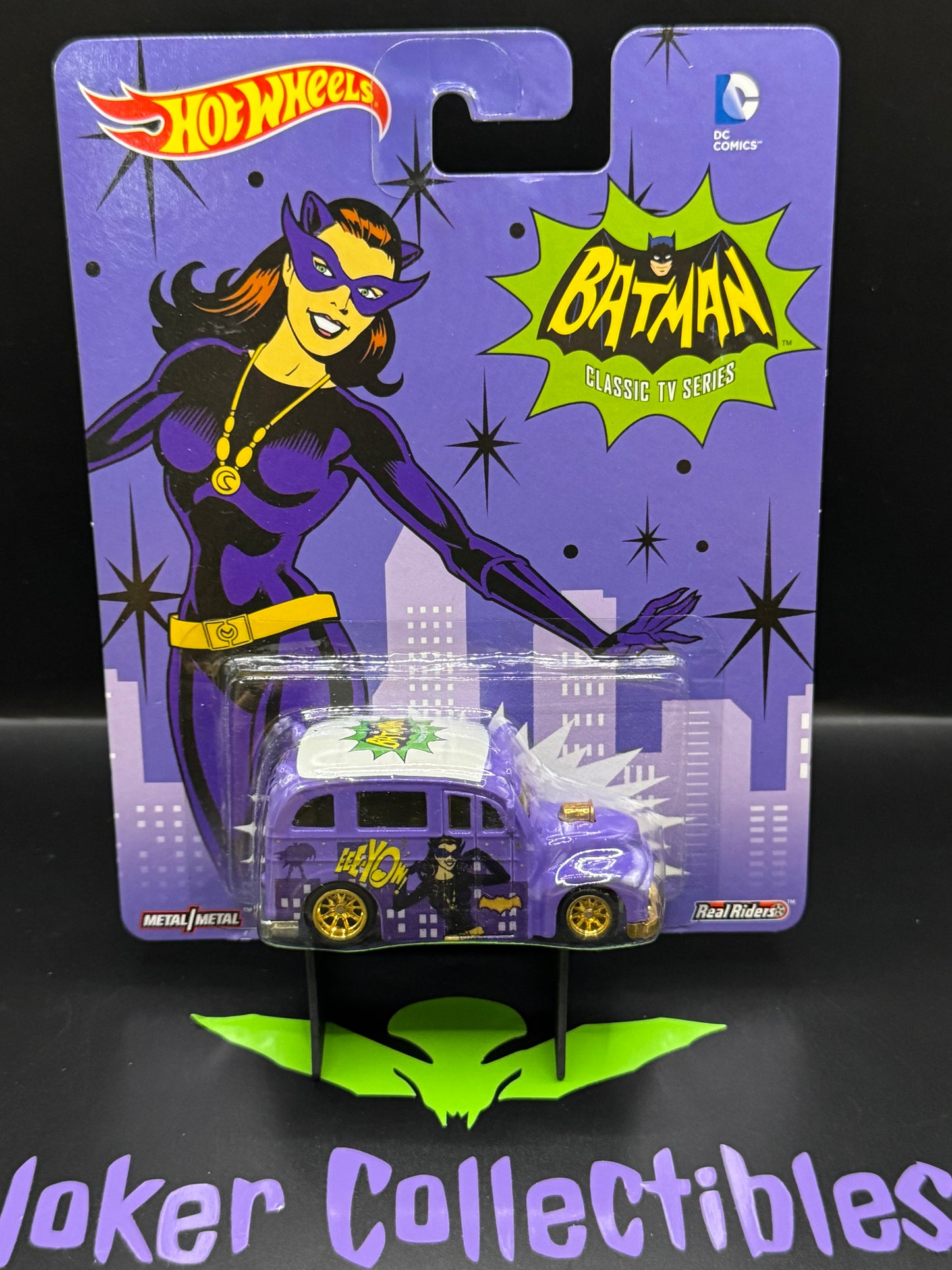Hot Wheels Premium Batman Classic TV Series Cat Woman School Busted