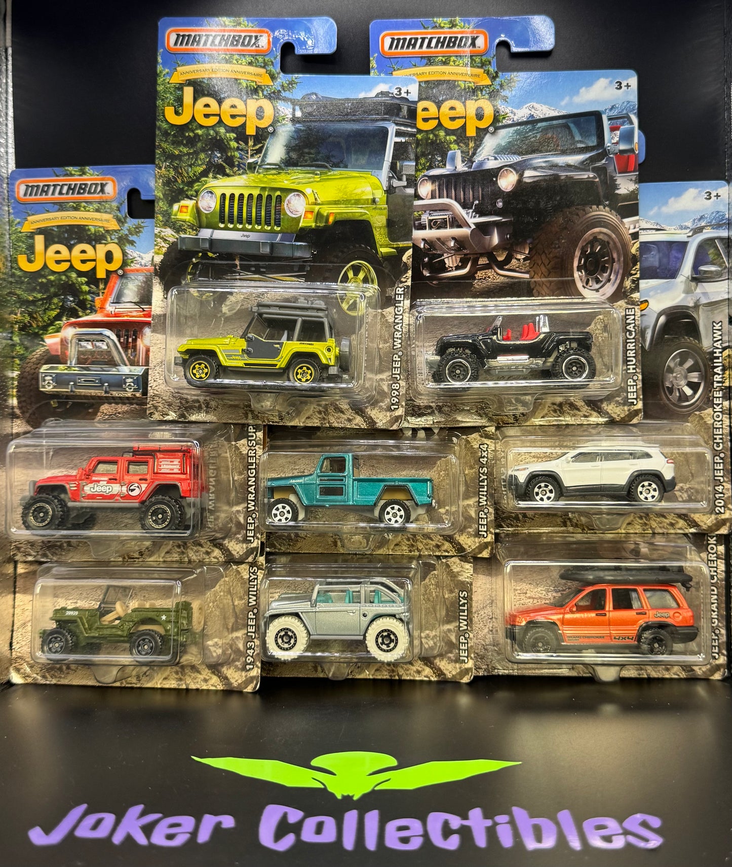 Matchbox Jeep 75th Anniversary Edition 2016 Full Set of 8 Jeeps Walmart Exclusive