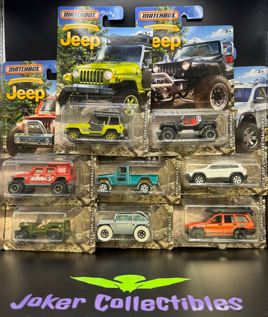 Matchbox Jeep 75th Anniversary Edition 2016 Full Set of 8 Jeeps Walmart Exclusive