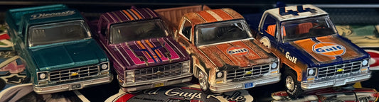 Auto World (AW) Chevrolet Chevy Truck Lot Gulf, Lowriders, Weathered, Diecastz