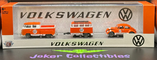 M2 Machines Auto-Haulers 1960 VW Double Cab Truck, Trailer, & 1967 VW Beetle Deluxe USA Model R48 21-18