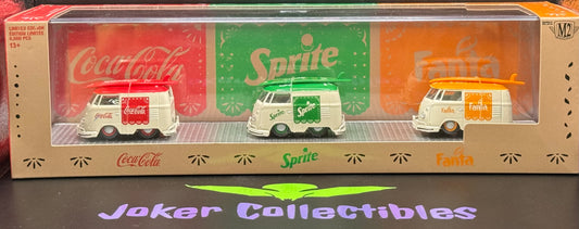 M2 Machines Auto-Haulers Coca-Cola, Sprite, & Orange Fanta 1960 VW Delivery Van TW06 20-16