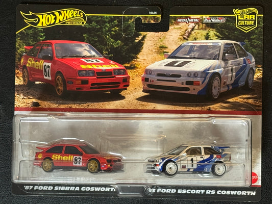 Hot Wheels Premium Car Culture 2 Pack '87 Ford Sierra Cosworth & '93 Ford Escort RS Cosworth