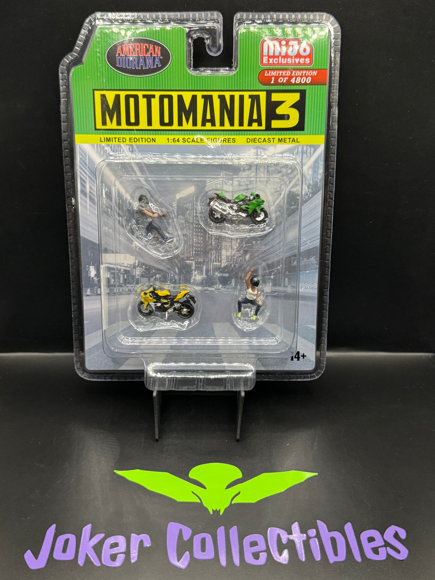 American Diorama 1:64 Scale Figures Motomania 3 Figure & Street Bike Set