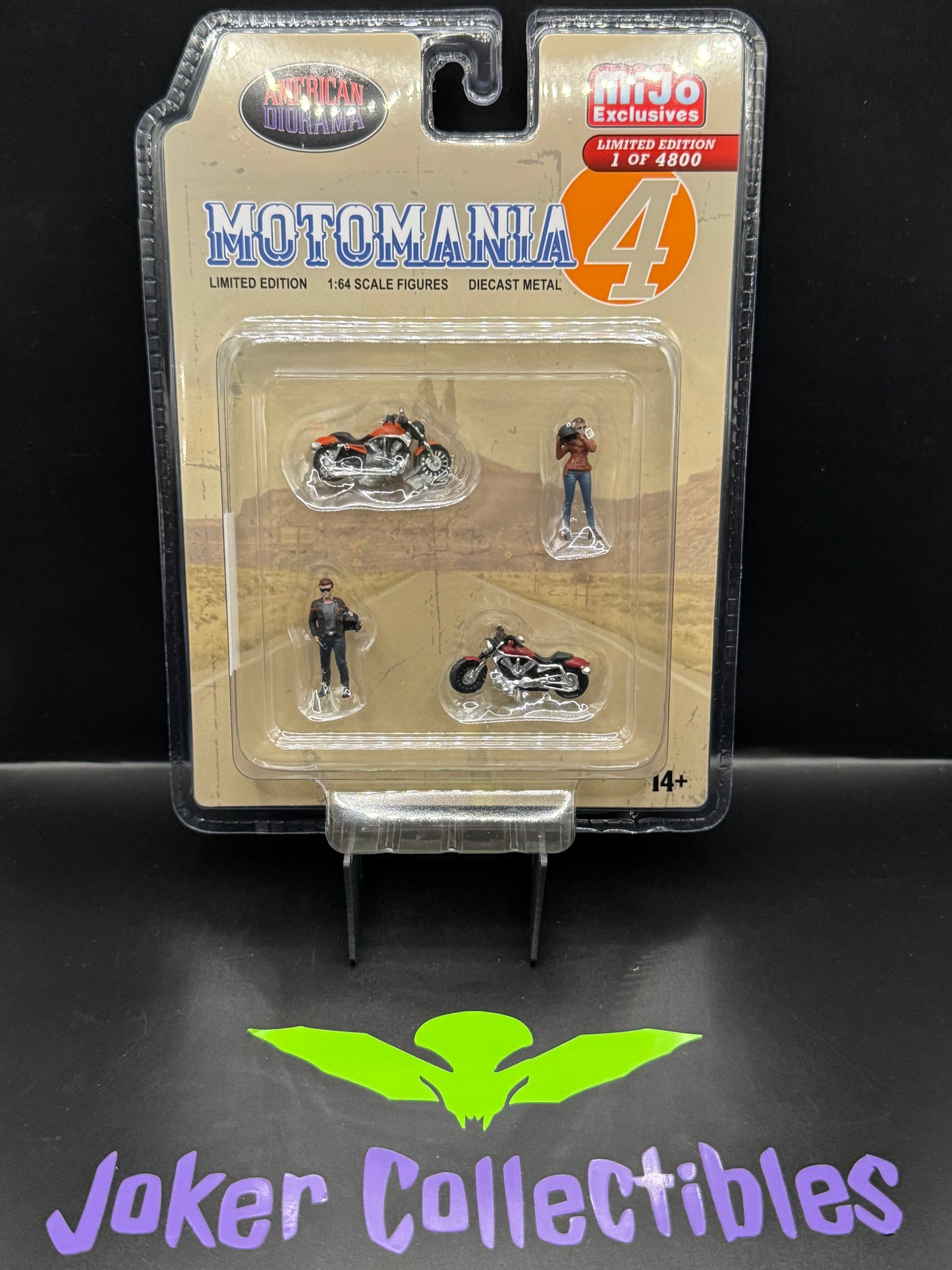 American Diorama 1:64 Scale Figures Motomania 4 Figure & Cruiser Bike Set