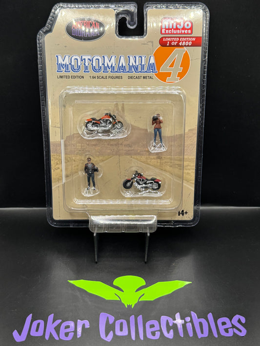 American Diorama 1:64 Scale Figures Motomania 4 Figure & Cruiser Bike Set