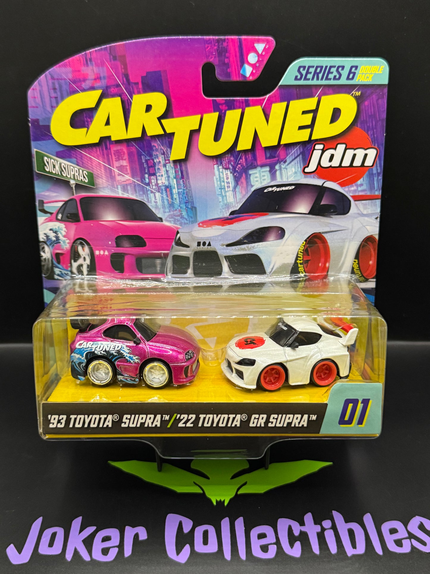 CarTuned Double Pack Series 6 Sick Supras '93 Toyota Supra & '22 Toyota GR Supra JDM Car Tuned