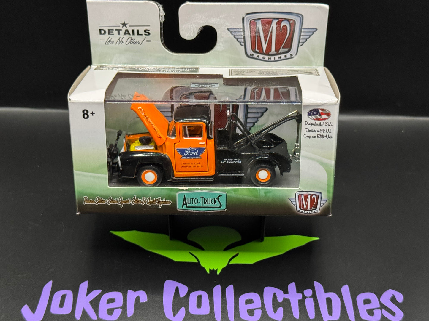 M2 Machines Auto-Trucks Orange Black 1956 Ford F-100 Tow Truck R44 17-54