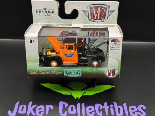 M2 Machines Auto-Trucks Orange Black 1956 Ford F-100 Tow Truck R44 17-54