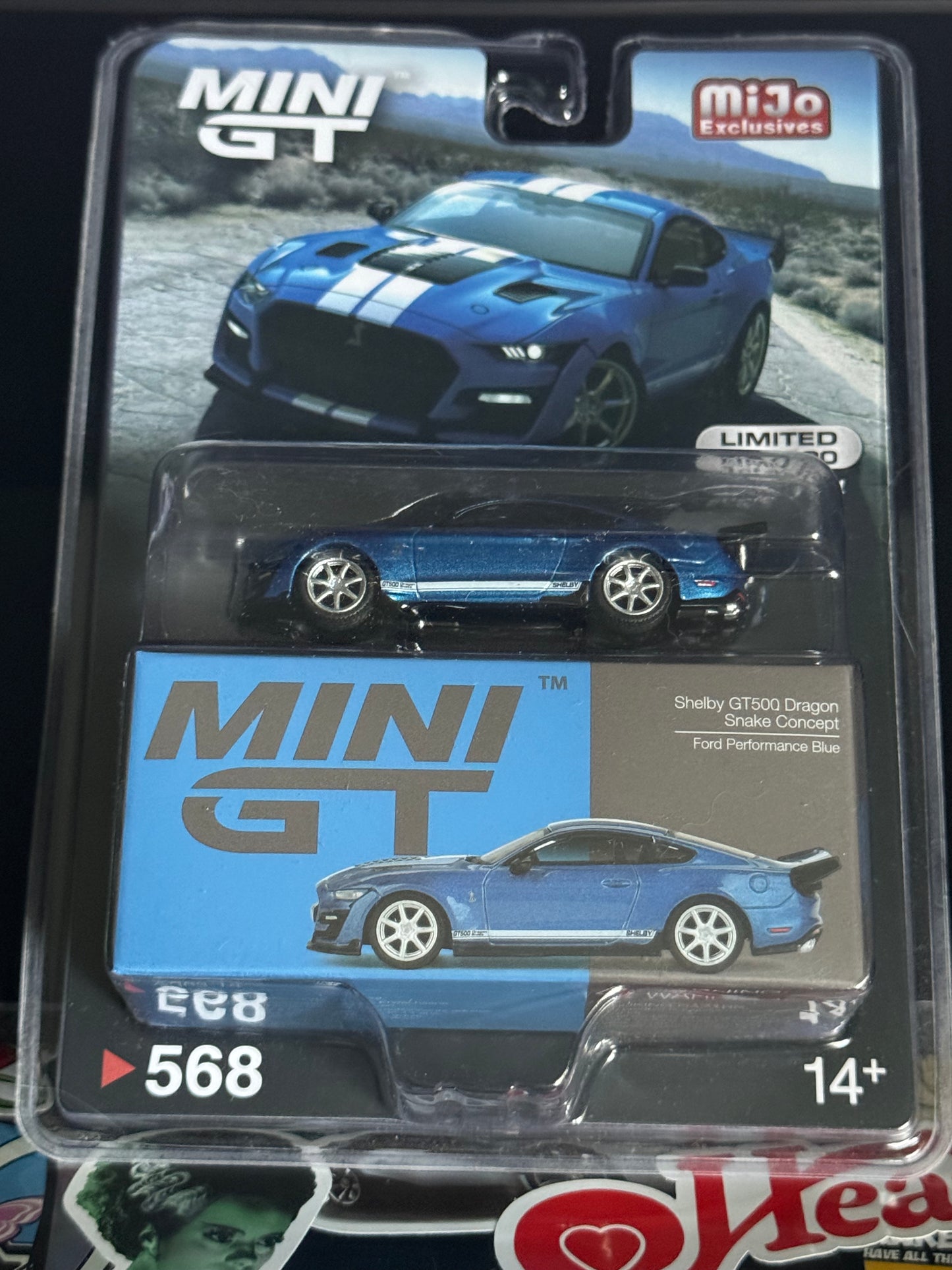 Mini GT TSM Model 1:64 Shelby GT500 Dragon Snake Concept #568 Ford Performance Blue MiJo Exclusives