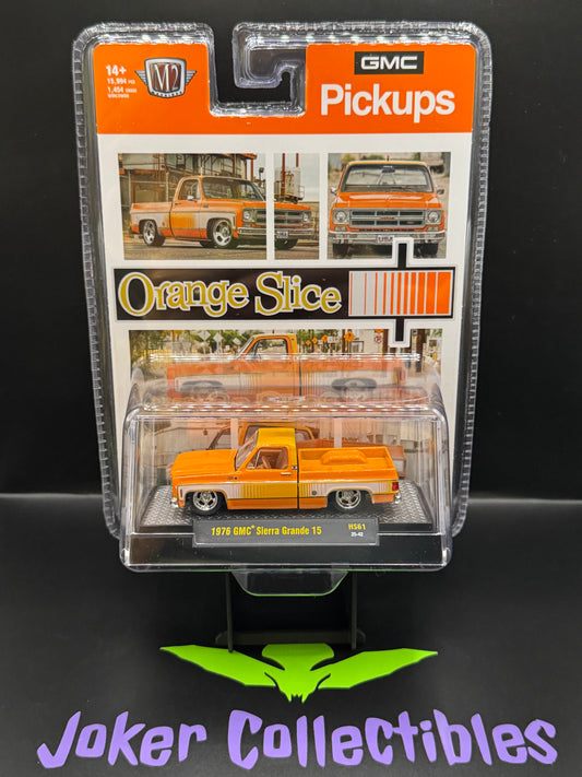 M2 Machines 1976 GMC Sierra Grande 15 Orange Slice HS61 25-42 Hobby Exclusive