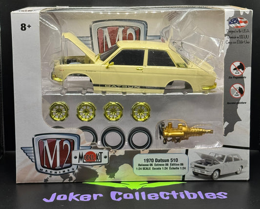 M2 Machines 1:24 Scale Model Kit Chase Beige Cream 1970 Datsun 510 Release 06