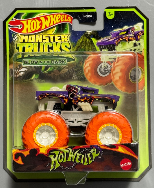 Hot Wheels Monster Trucks 2024 Mix 3 Glow in the Dark GITD Hotweiler