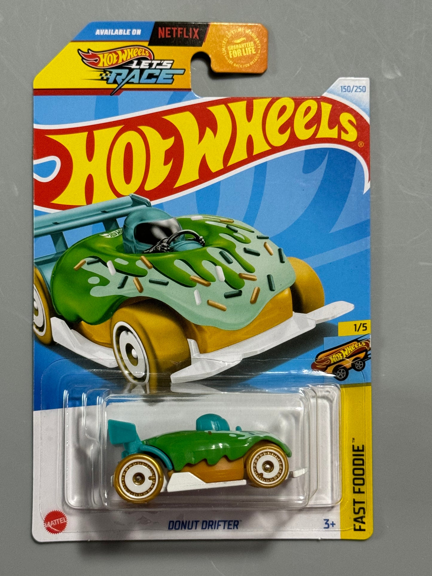 Hot Wheels 2024 Let's Race Green Donut Drifter # 150/250 Fast Foodie # 1/5  - H Case