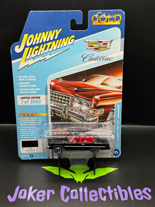 Johnny Lightning Classic Gold 1973 Cadillac Eldorado Convertible Sable Black #5