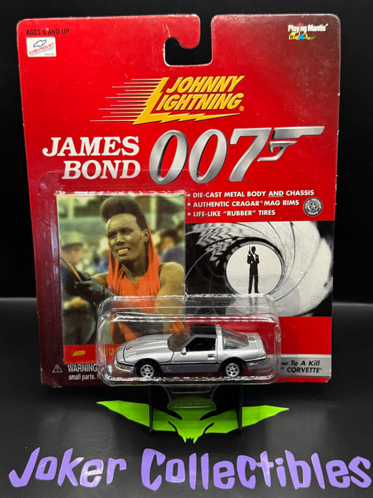 Johnny Lightning James Bond 007 A View to a Kill Chevy Corvette Silver 1995 Corvette ZR-1 with Card # 70