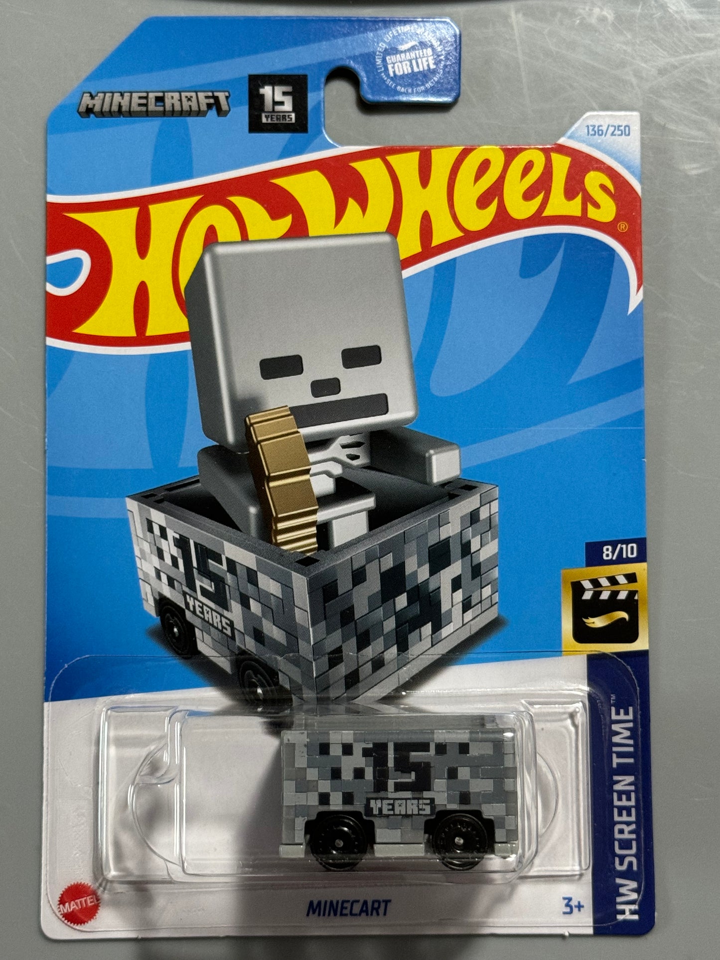 Hot Wheels 2024 Minecraft 15 Years Minecart # 136/250 HW Screen Time # 8/10 - H Case