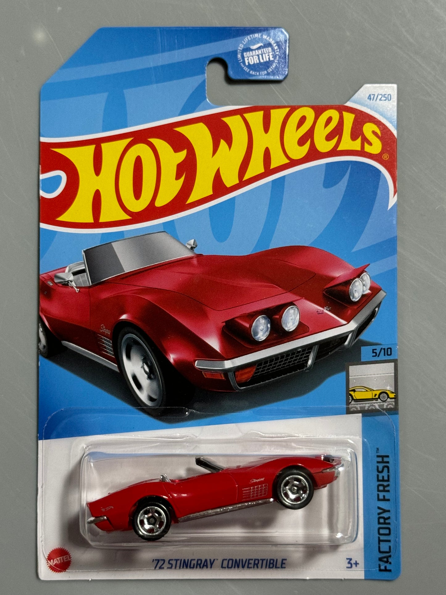 Hot Wheels 2024 '72 Stingray Convertible Corvette Red # 47/250 Factory Fresh # 5/10 - H Case