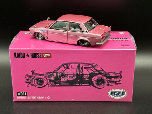 Kaido House x Mini GT Datsun 510 Street Nismo V1 Pink KHMG091