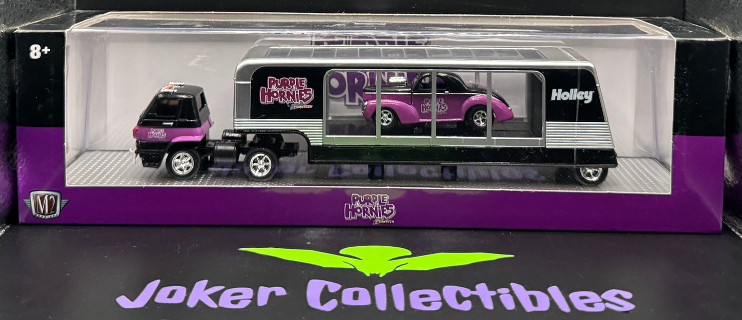 M2 Machines Auto-Haulers Purple Hornies 1970 Dodge L600 COE & 1941 Willys Coupe R62 22-31