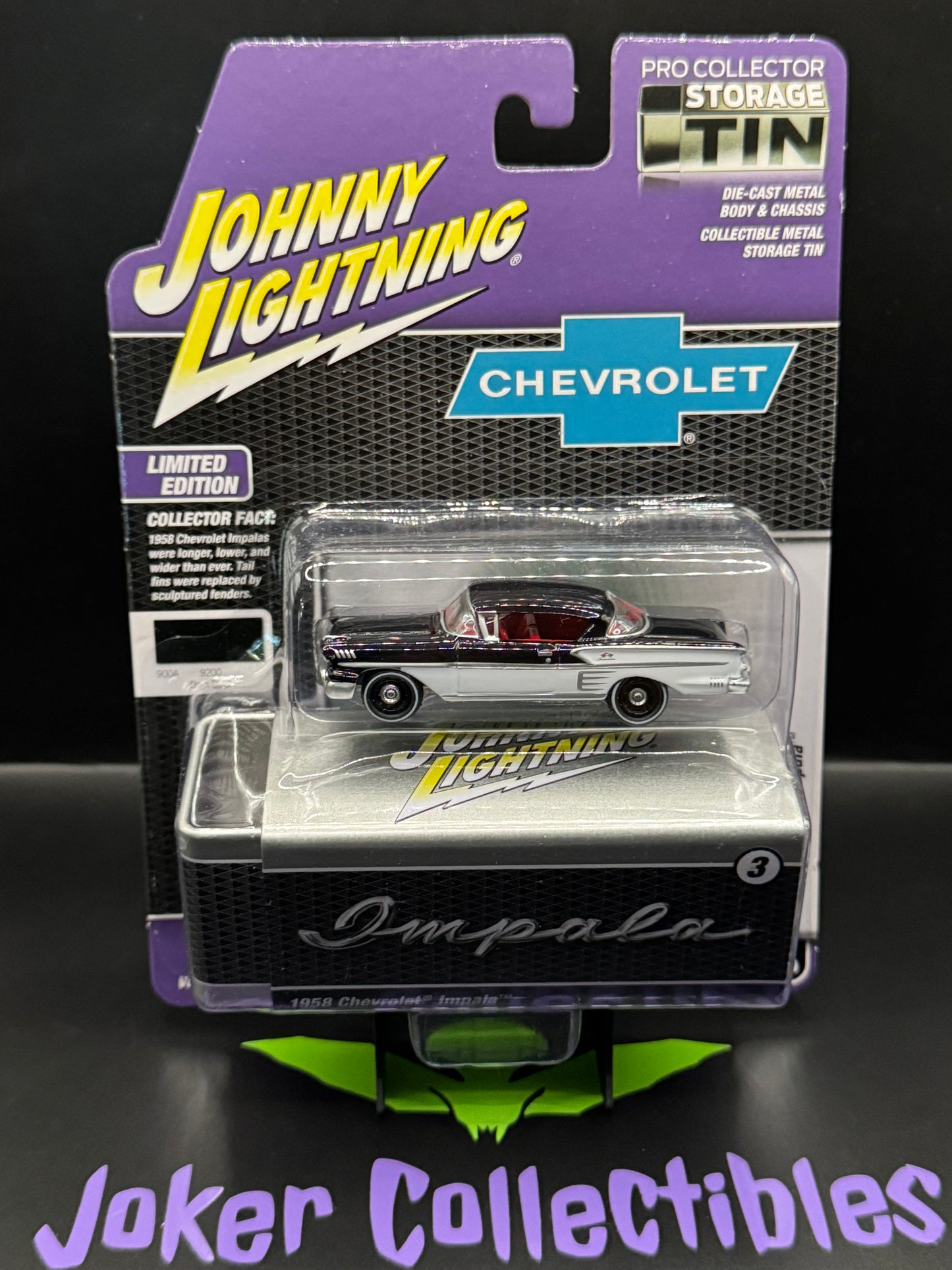 Johnny Lightning Pro Collector Storage Tin 1958 Chevrolet Impala Onyx Black #3