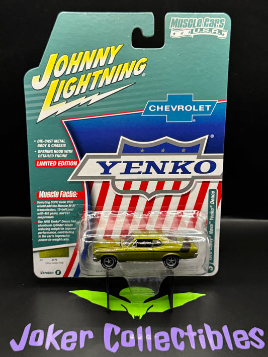 Johnny Lightning Muscle Cars U.S.A. Yenko 1970 Chevy Nova Yenko Deuce Citrus Green Poly #3
