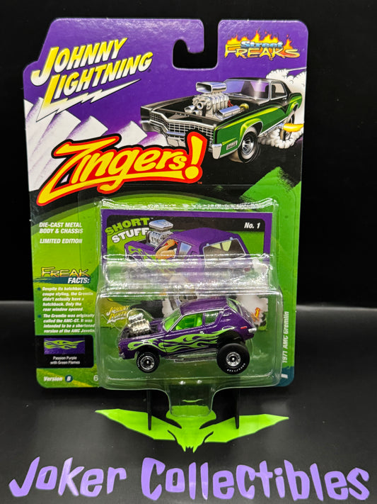 Johnny Lightning Street Freaks Zingers! Short Stuff 1971 AMC Gremlin Passion Purple with Green Flames #1