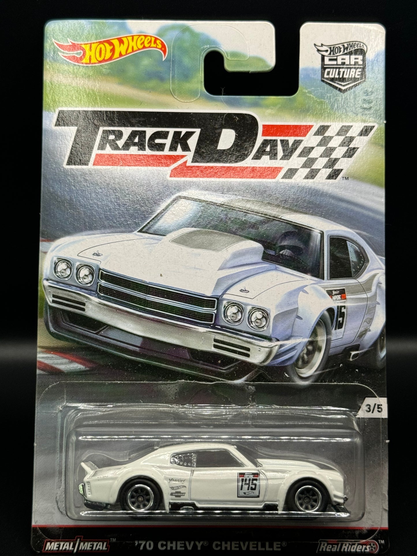 Hot Wheels Premium Car Culture Track Day '70 Chevy Chevelle # 3/5 - Card Damage