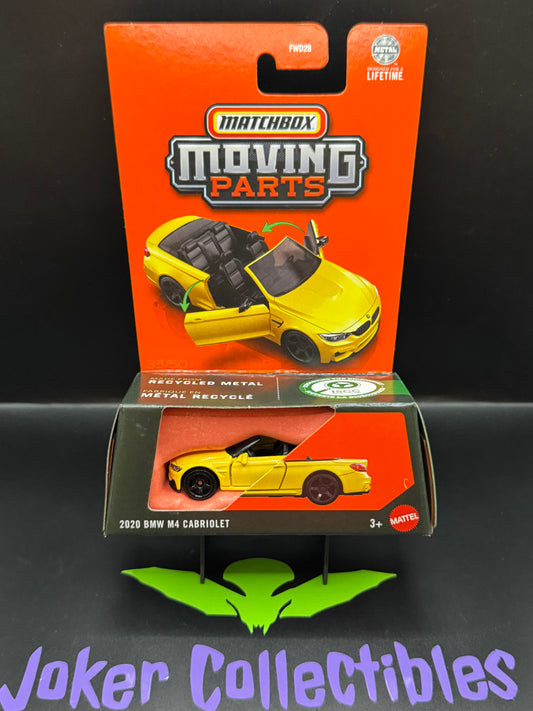 Matchbox Moving Parts Yellow 2020 BMW M4 Cabriolet Convertible
