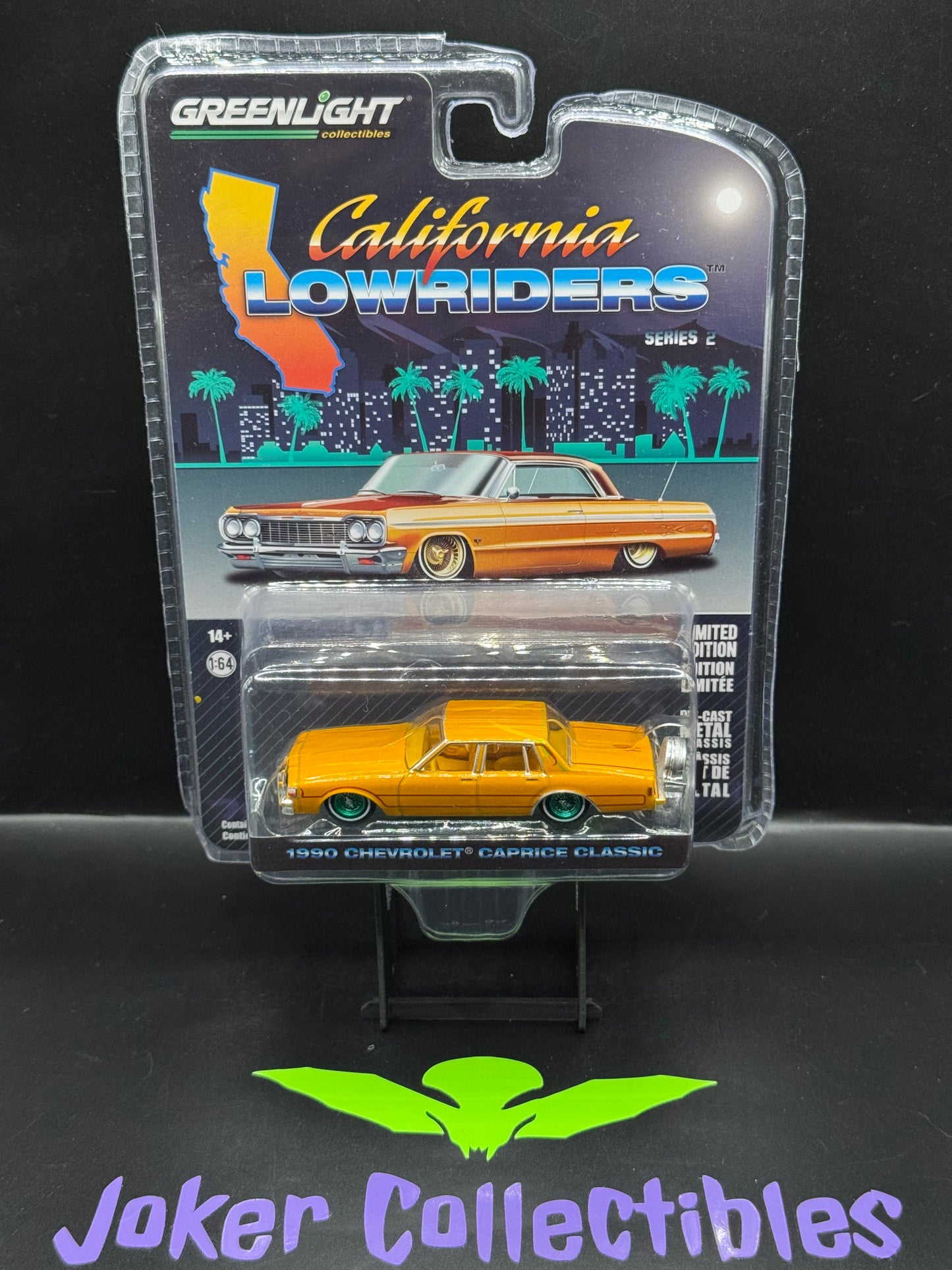 Greenlight California Lowriders Series 2 Green Machine Greenie Chase Orange 1990 Chevrolet Caprice Classic