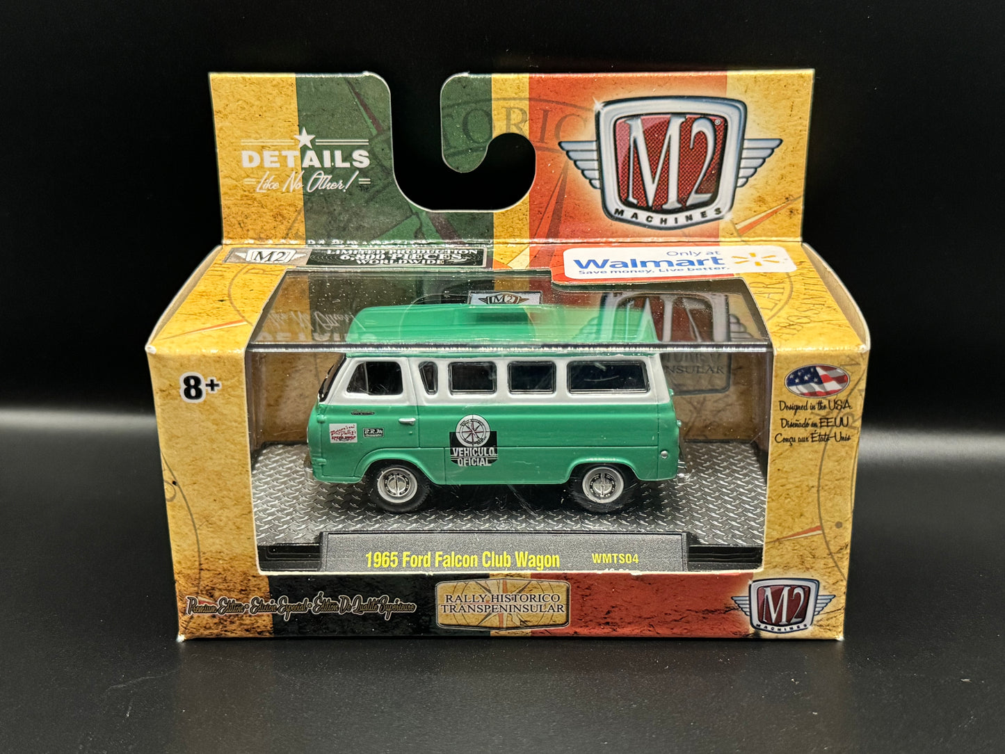 M2 Machines Rally Historico Transpeninsular Green 1965 Ford Falcon Club Wagon WMTS04 16-34 Walmart Exclusive