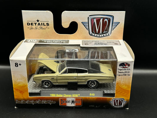 M2 Machines Detroit Muscle Tan 1966 Dodge Charger Hemi R40 17-58