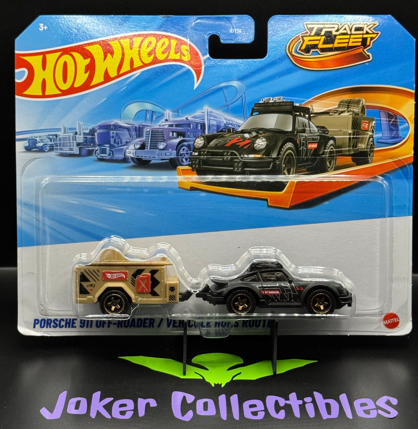 Hot Wheels Track Fleet Black Porsche 911 Off-Roader with Trailer